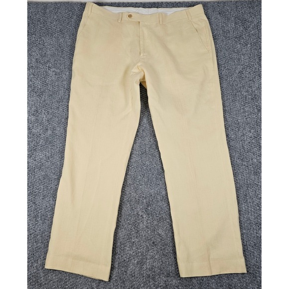 Lauren Ralph Lauren Mens Linen Trim Fit Dress Pants‎ Size 38x30 Yellow - Picture 2 of 6